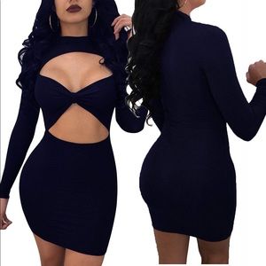 NWOT Sexy Bodycon Cutout Turtleneck Dress